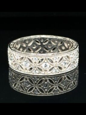 2 Tacori Epiphany Harlequin Eternity Bands Sterling with Diamonique CZ Stones